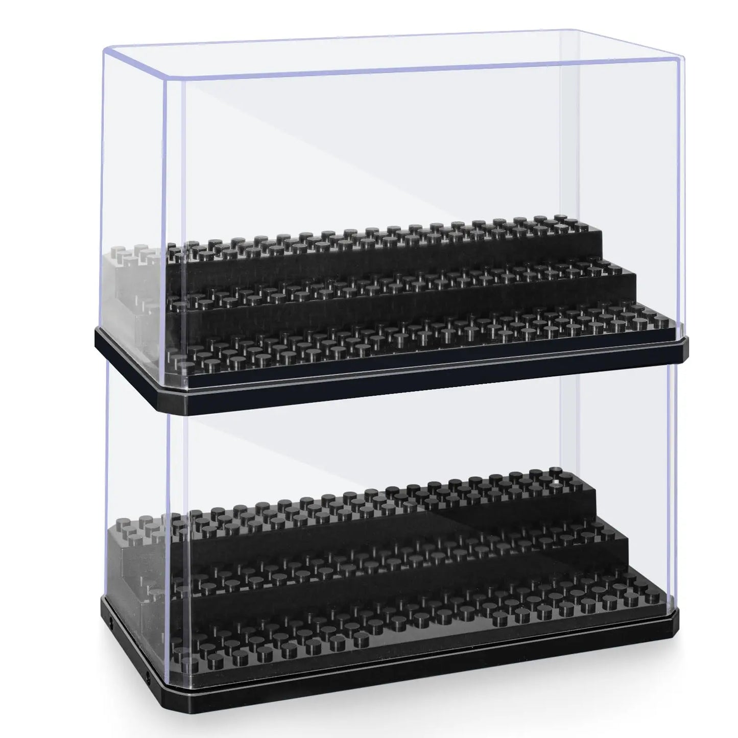 Acrylic Minifigures Display Case, Stackable and Dustproof Building Block Display Box for Building Block Action Figure Toys Storage