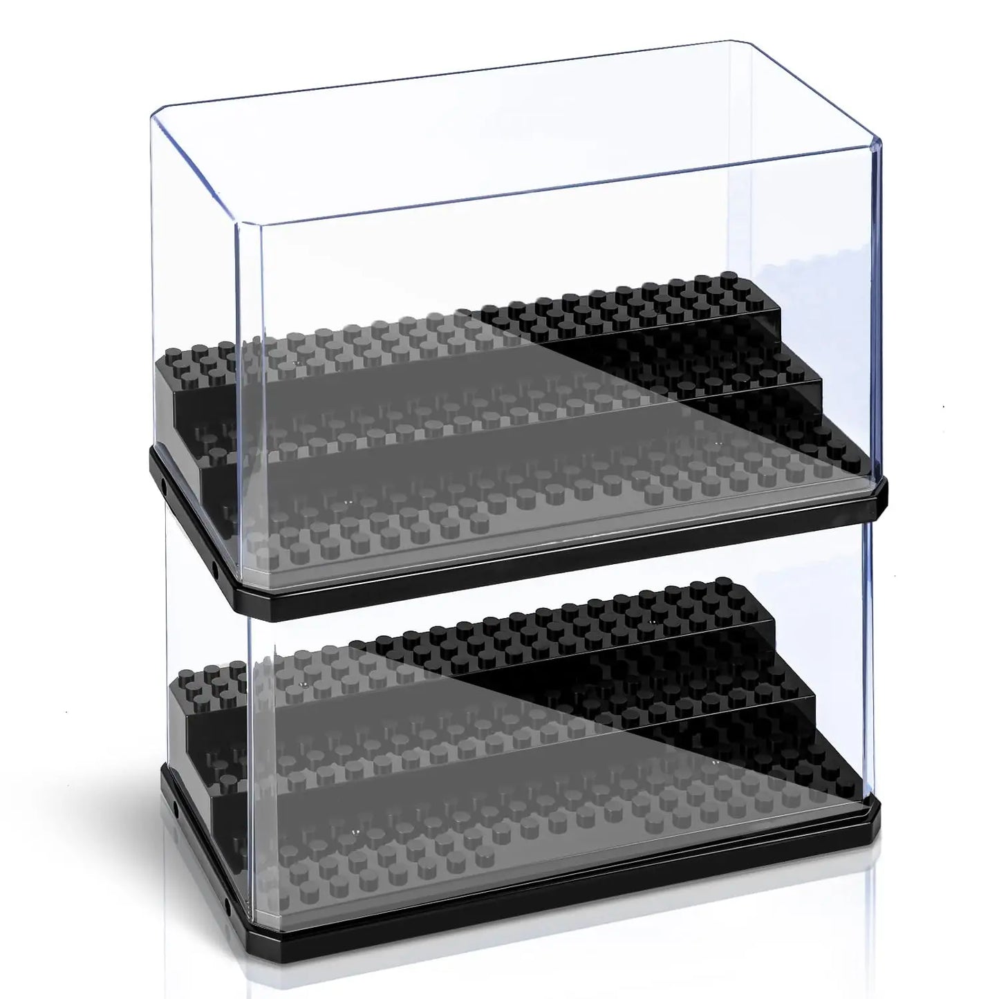 Acrylic Minifigures Display Case, Stackable and Dustproof Building Block Display Box for Building Block Action Figure Toys Storage