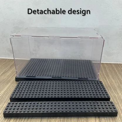1pc Acrylic Display Case for Minifigures Blocks with 3-Tiered Steps Clear Dustproof Acrylic Display Box Storage