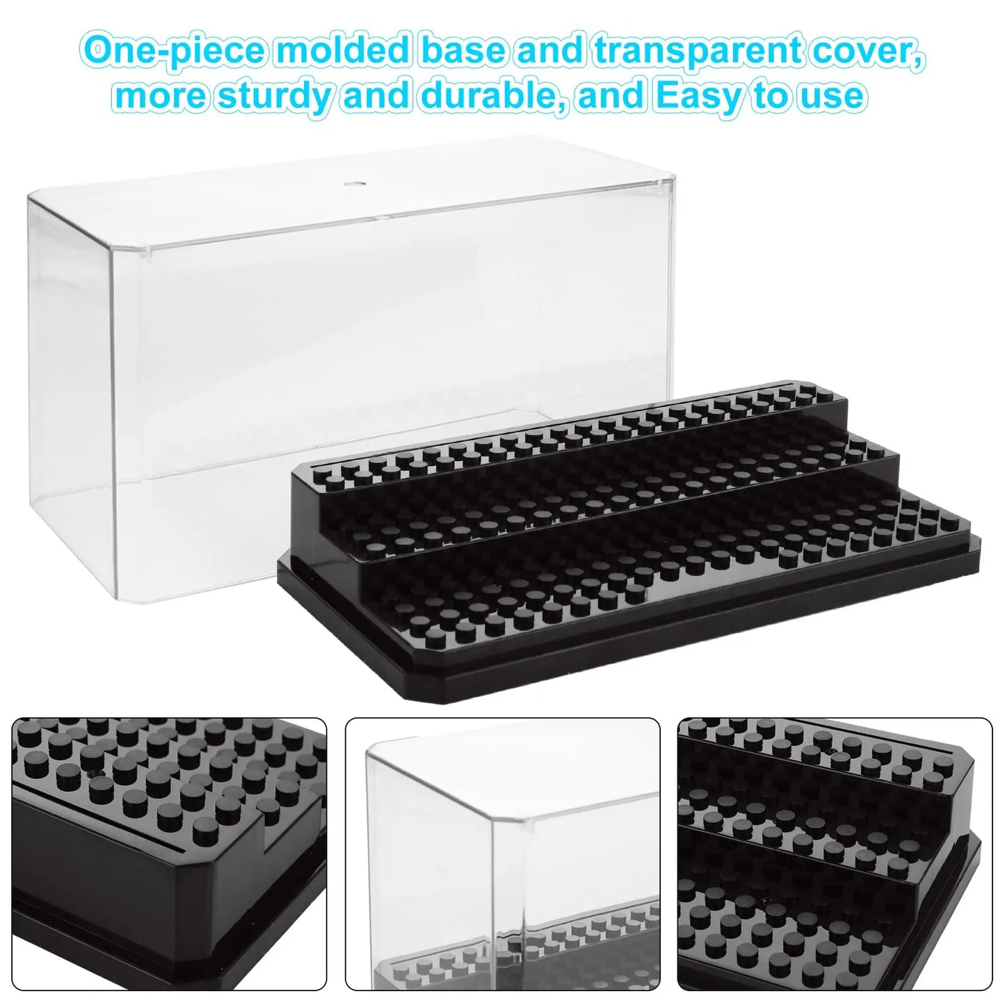 Acrylic Minifigures Display Case, Stackable and Dustproof Building Block Display Box for Building Block Action Figure Toys Storage