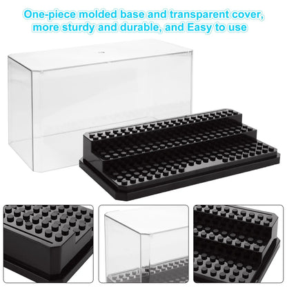Acrylic Minifigures Display Case, Stackable and Dustproof Building Block Display Box for Building Block Action Figure Toys Storage