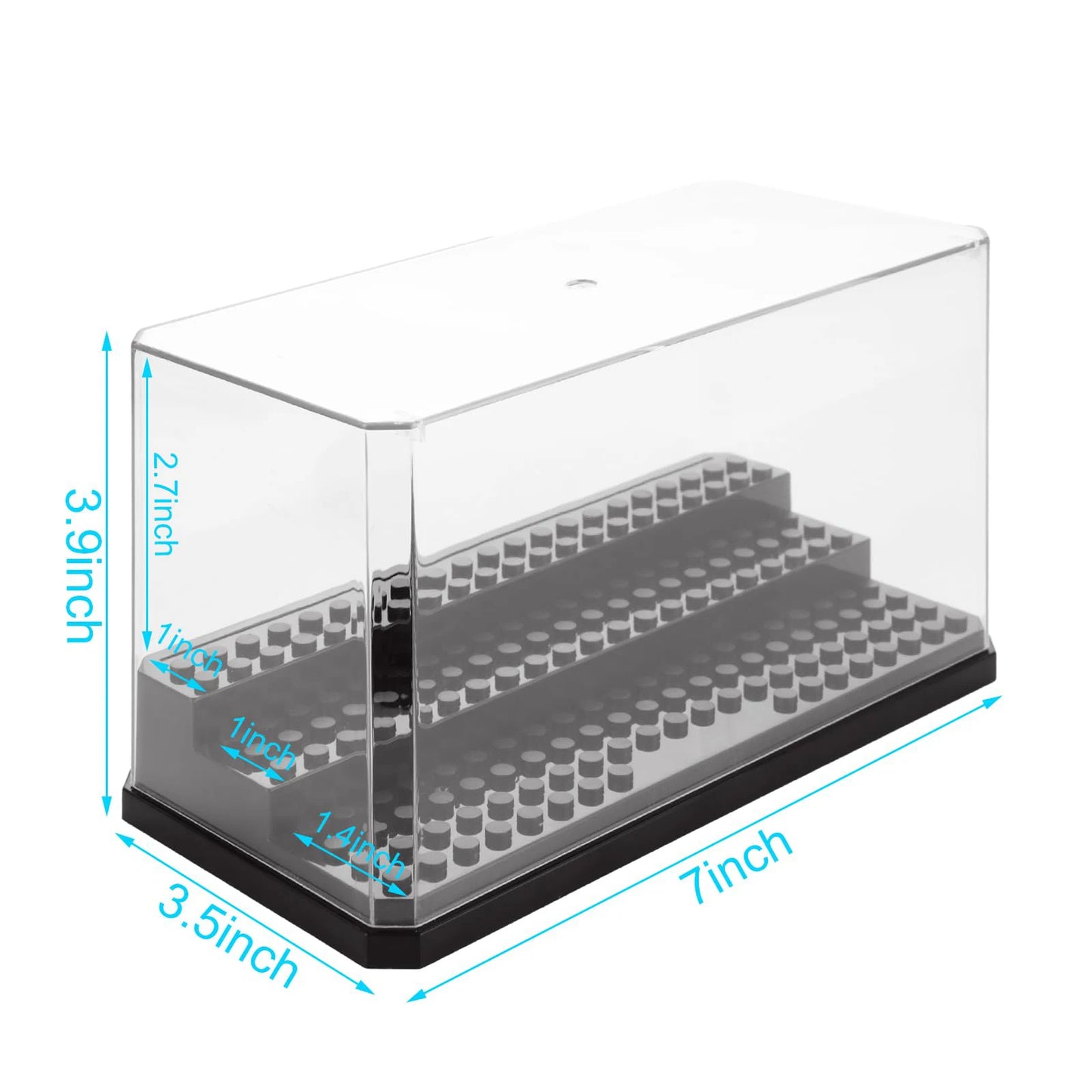 Acrylic Minifigures Display Case, Stackable and Dustproof Building Block Display Box for Building Block Action Figure Toys Storage