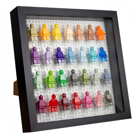 Wall-Mounted Building Block Minifigure Storage Display Frame with 32*32 Stud Baseplate Compatible Mini Figure Organizer Decorati