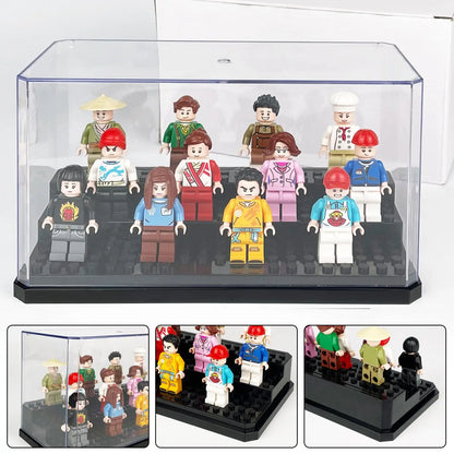 Acrylic Minifigures Display Case, Stackable and Dustproof Building Block Display Box for Building Block Action Figure Toys Storage