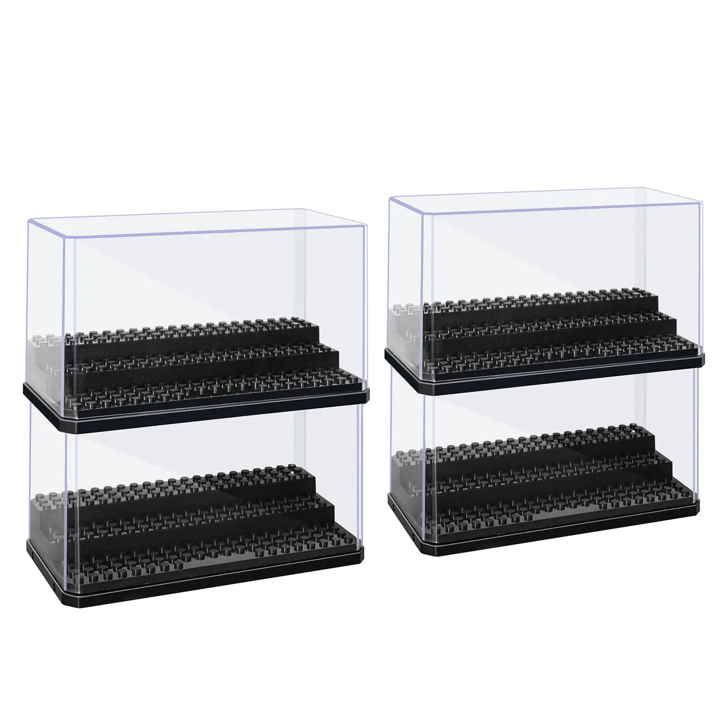 Acrylic Minifigures Display Case, Stackable and Dustproof Building Block Display Box for Building Block Action Figure Toys Storage