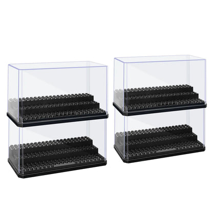Acrylic Minifigures Display Case, Stackable and Dustproof Building Block Display Box for Building Block Action Figure Toys Storage