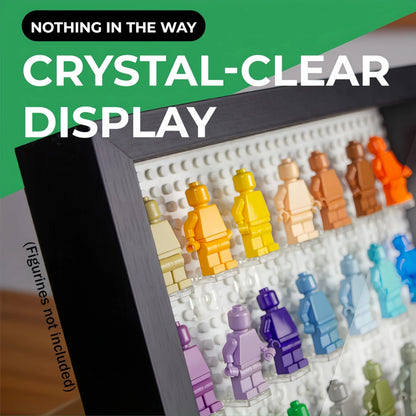 Wall-Mounted Building Block Minifigure Storage Display Frame with 32*32 Stud Baseplate Compatible Mini Figure Organizer Decorati
