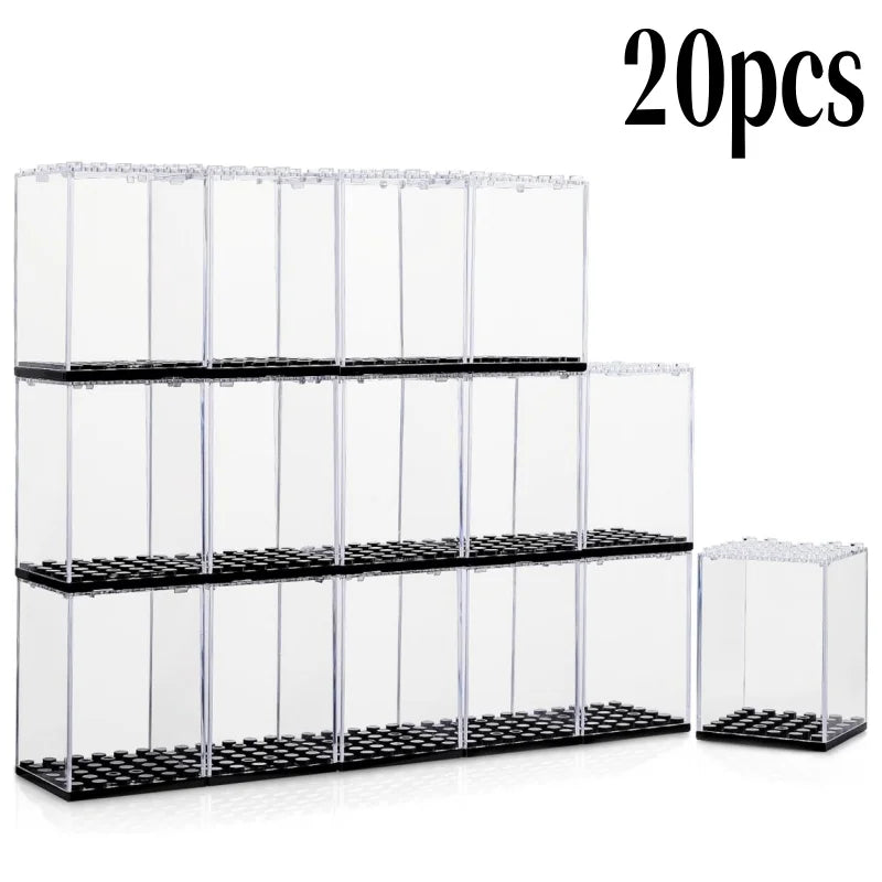 20 Pack Dustproof Display Boxes for Minifigures. 
Single Minifigure Storage Case for Collectors.
